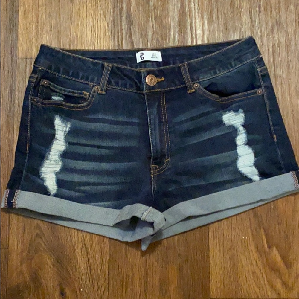 Denim blue jean shorts